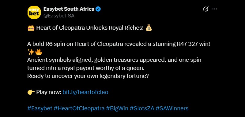 Twitter 47K Easybet Slot Win